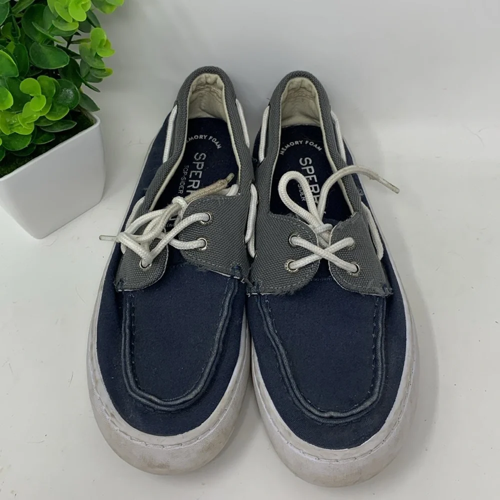 Sperry Men's Classic 2-Eye Canvas Boat Shoe with Comfort Memory Foam size 8